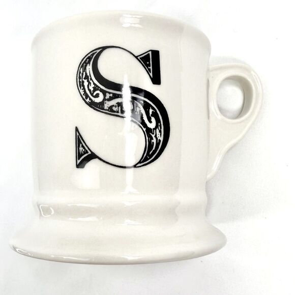 Anthropologie White Monogram S Pedestal Mug - Picture 3 of 12